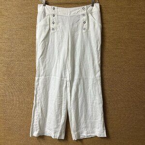 London Jean Chino Pants Womens 14 White 100% Linen